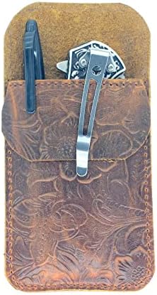 JJNUSA Leather EDC Pocket Slip - Knife Sleeve Pen Holder