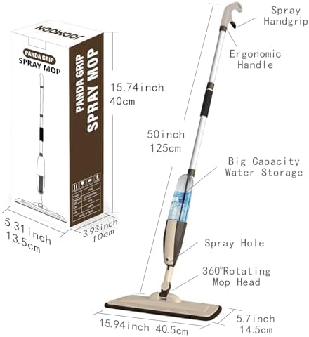 Panda Grip Wet Spray Mop with 14 oz Refillable Bottle