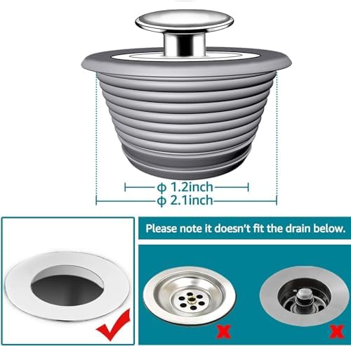 VIPMORE Universal Silicone Bathtub Drain Stopper