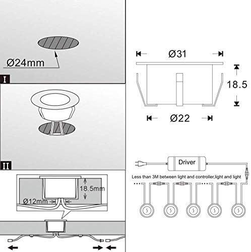 Smart LED Deck Light Kit 10-Pack IP67 Waterproof RGB