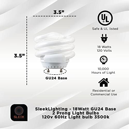 SLEEKLIGHTING 18Watt T2 Spiral CFL Bulbs 4 Pack
