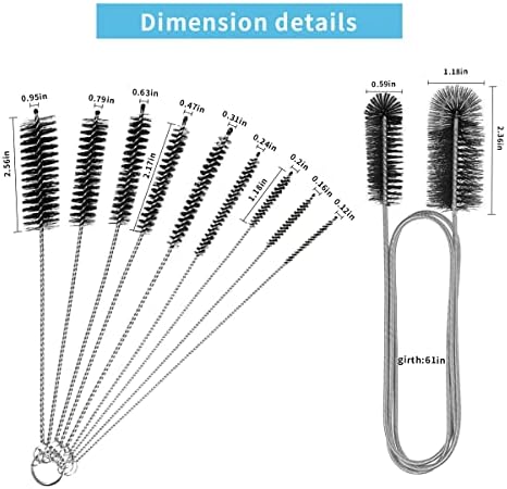 10 Pcs Flexible Drain Brush Set for Kitchen and Aquarium