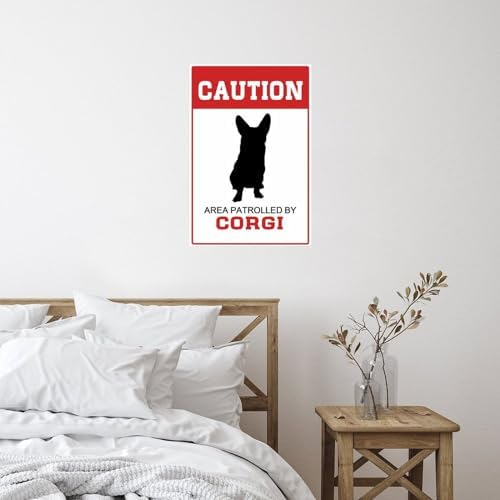 Autravelco Area Patrolled by Dog Corgi Wall Decal