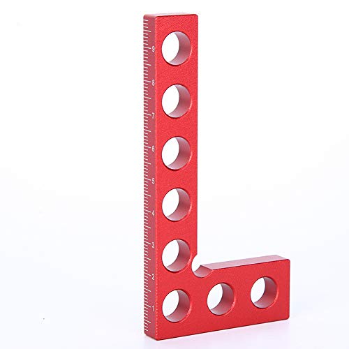 JERYS Solid Red Right Angle Ruler for Woodworking