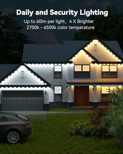 ASAHOM 100ft RGBCW LED Eave Light String - 3600lm IP67 Weatherproof