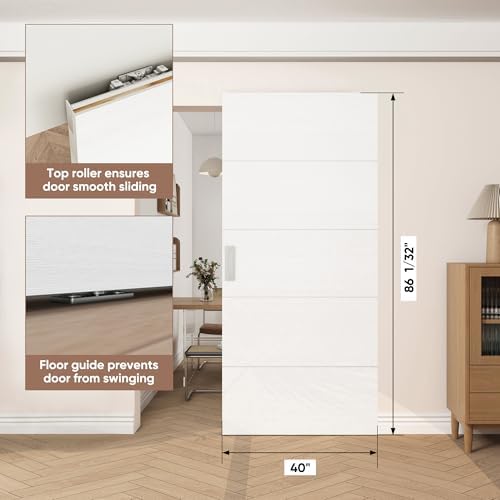 JUBEST 40x86 Concealed Barn Door with Soft Close Hardware Kit