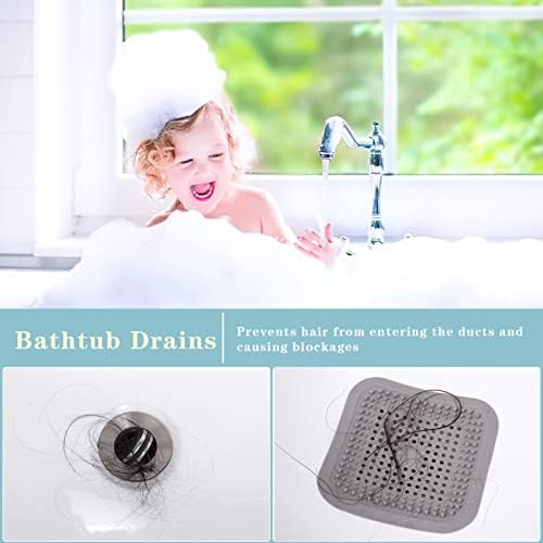 Shower Drain Hair Catcher 2 Pack with Suction Cups