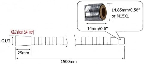 Stainless Steel Chrome Pull Out Faucet Hose Replacement