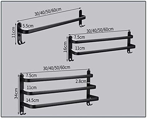 ALDEPO 80Cm Matte Black Towel Rail Shelf