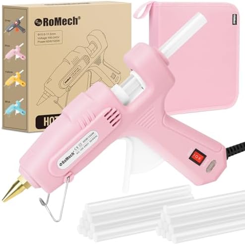 ROMECH Dual Power Hot Glue Gun with 21 Sticks and Storage Case