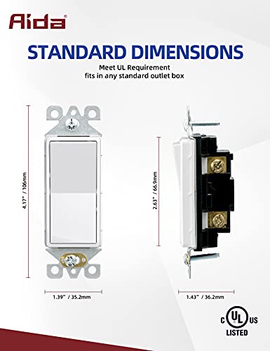 AIDA 20 Pack Glossy White Light Switches