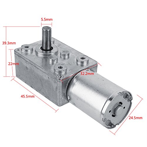 Yosoo Reversible 12V Worm Gear Motor 40RPM with Self Locking