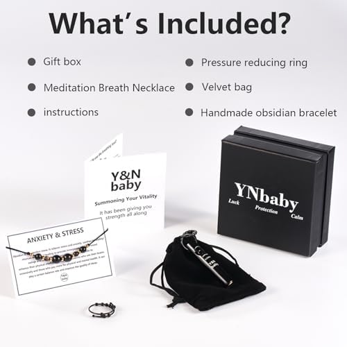 YNbaby 528Hz Meditation Whistle - Stress Relief Accessories with Obsidian Zodiac Sound Therapy