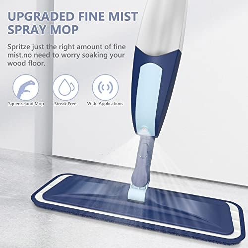 TRAV-ROUND Spray Mop with 5 Washable Pads and Refillable Bottle 1