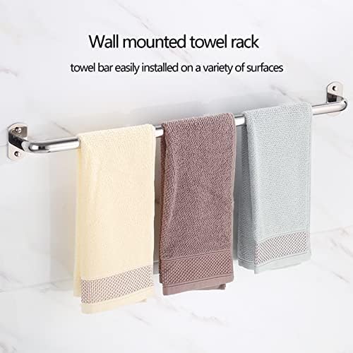 Wall Mounted Towel Bar Rail - Polished Silver 40cm-120cm