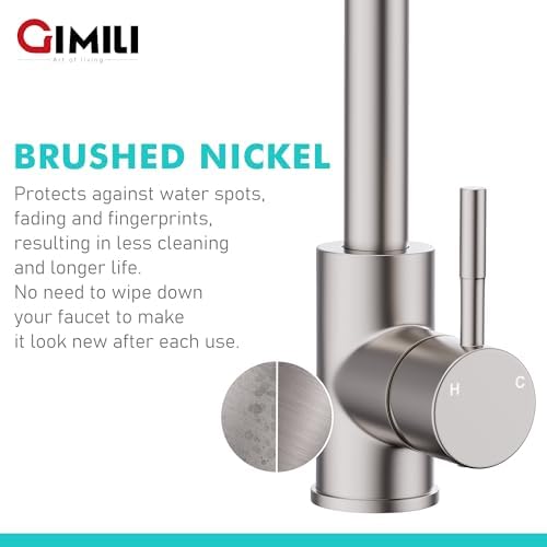 GIMILI Bar Sink Faucet Single Hole Brushed Nickel