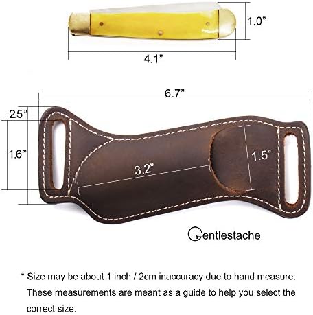 Gentlestache Leather Knife Sheath for Belt EDC Pocket Knife Carrier