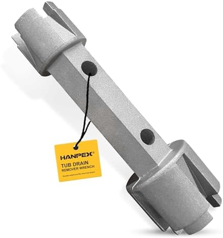 Hanpex Tub Drain Remover Wrench - Dual Ended Heavy Duty Aluminum 1