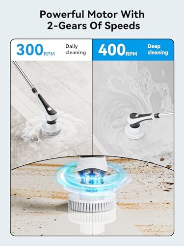 Cordless Electric Spin Scrubber with 8 Replaceable Heads