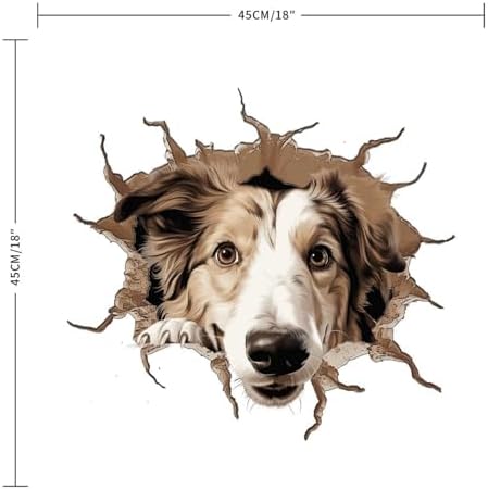 Peeking Borzoi Wall Decal 18x18in Removable