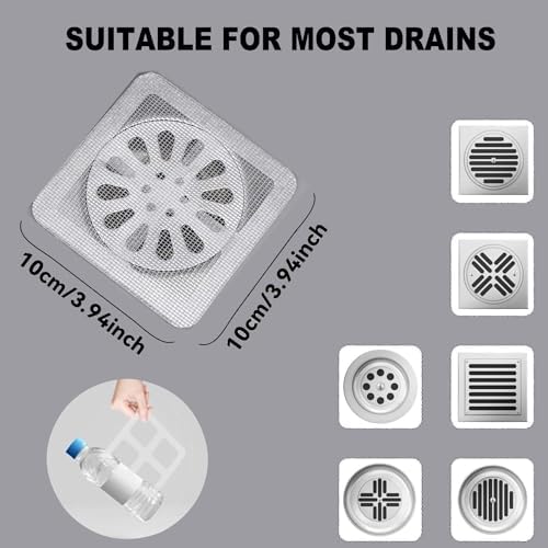 60PCS Hair Catcher Drain Sticker for Bathroom Kitchen