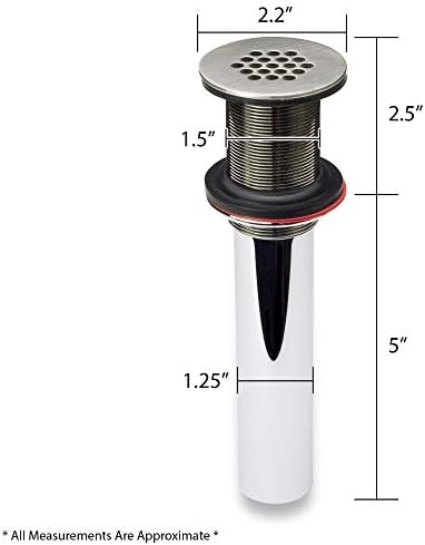 Decor Star 1 12 Bathroom Faucet Drain Stopper Brushed Nickel