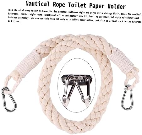 DIYEAH Cotton Linen Rope Towel Holder Wall Mount
