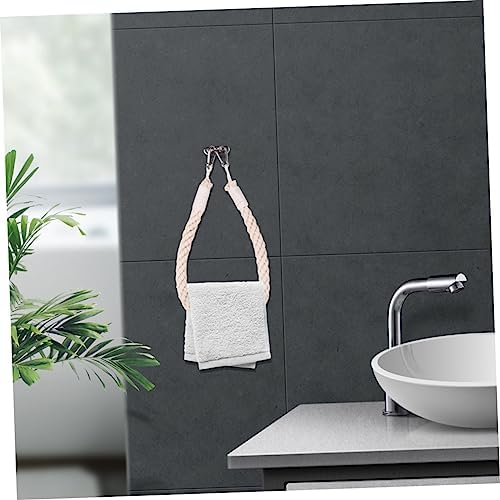 DIYEAH Cotton Linen Rope Towel Holder Wall Mount
