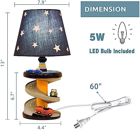 Adorable Racing Car Style Kids Desk Lamp with LED Bulb