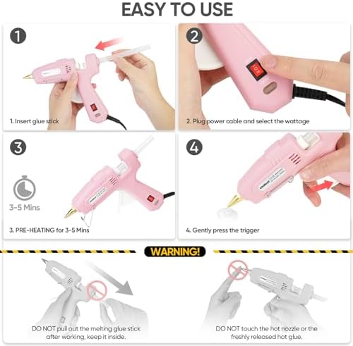 ROMECH Dual Power Hot Glue Gun with 21 Sticks and Storage Case