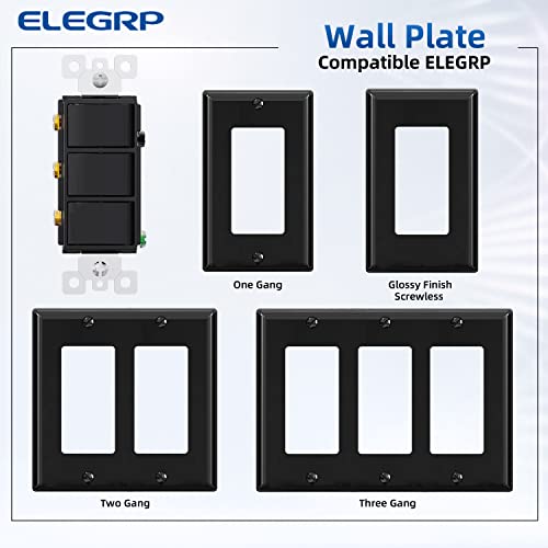 ELEGRP Triple Rocker Light Switch 15A 120V Glossy Black