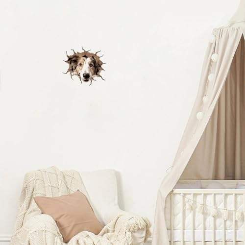 Peeking Borzoi Wall Decal 18x18in Removable