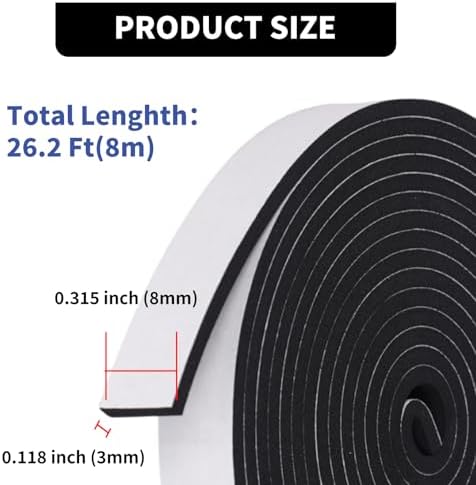 DDTCKHR Weather Stripping Door Seal 5 Rolls Black