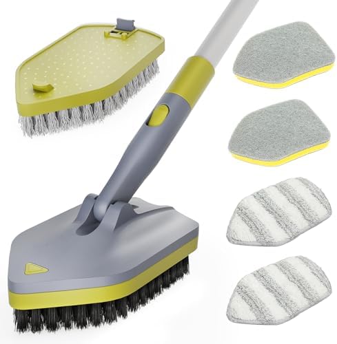 JETSHINE 4-in-1 Tile Tub Scrubber Brush with Extendable Handle 1