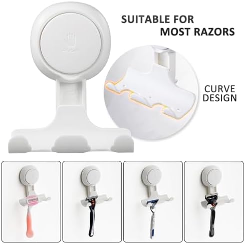 LEVERLOC 2 Pack Razor Holder for Shower Damage-Free Wall Hooks