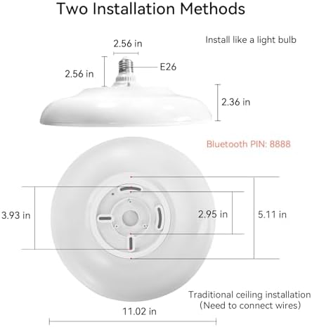 ASALL Smart Waterproof LED Ceiling Light with Bluetooth Speaker