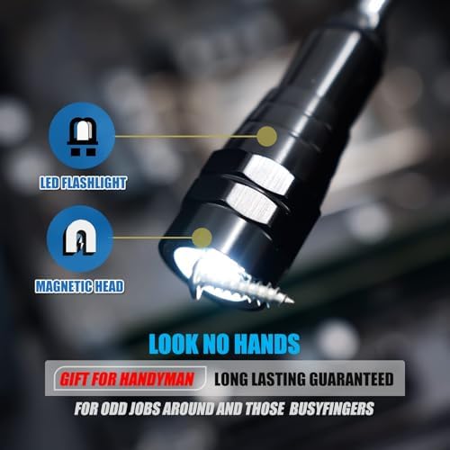 VIBELITE Extendable Magnetic Flashlight - 22 Inches 3 LED Black