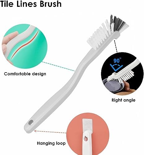 JIANYI 90 Right Angle Scrub Brush for Kitchen Sink and Tight Spaces