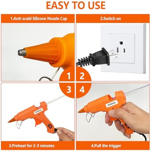 NUKEAL Mini Glue Gun with Case and 24 Sticks 20 Watts Orange