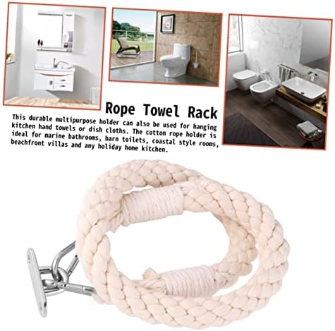 DIYEAH Cotton Linen Rope Towel Holder Wall Mount