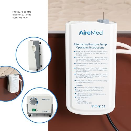 AireMed Alternating Pressure Pump Pad - Quiet Electric - Hospital Twin Size