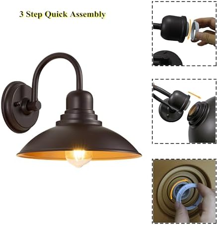 2 Pack Bronze Vanity Barn Lights for Home