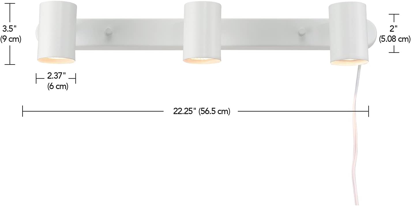 Globe Electric Dale 3-Light Track Lighting with Plug-In Design