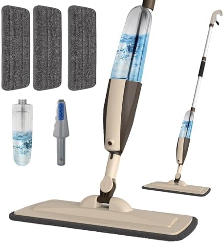 Panda Grip Wet Spray Mop with 14 oz Refillable Bottle