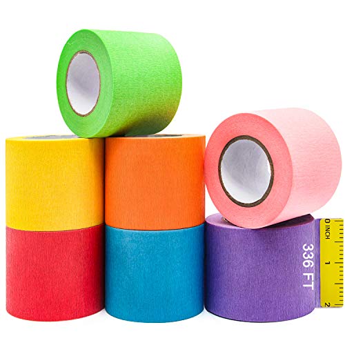 UQRUI Painters Tape 2 Inch Rainbow 7 Pack