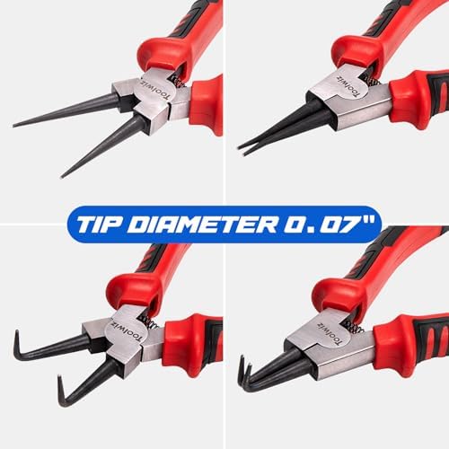 Toolwiz 4 Pcs Heavy Duty Snap Ring Pliers Set