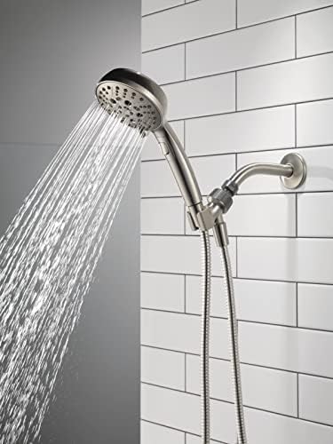 Delta H2Okinetic 6-Spray Handheld Shower Head with Hose Brushed Nickel