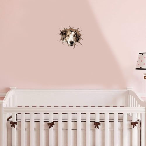 Peeking Borzoi Wall Decal 18x18in Removable