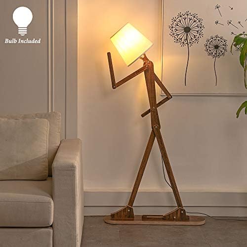 HROOME Cool Teak Floor Lamp with LED Bulb 1