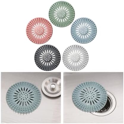 AUKEPO 5PCS Silicone Drain Hair Catcher for Bathtub and Kitchen